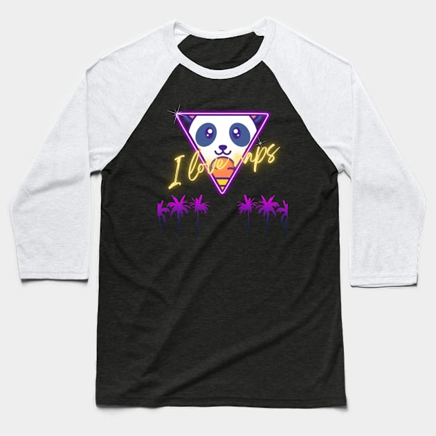 Cute Panda Cyberpunk - I Love Naps - Kawaii Panda #11 Baseball T-Shirt by Suga Collection